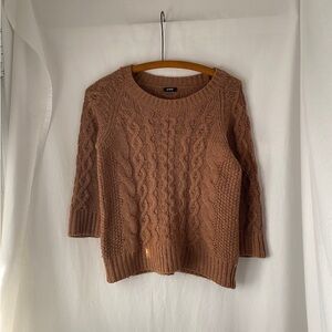 J. Crew Wool-blend cable-knit pullover sweater in camel